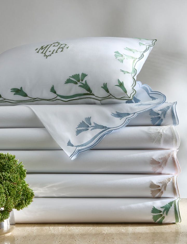 A view of several colors of Marcella in a stack.