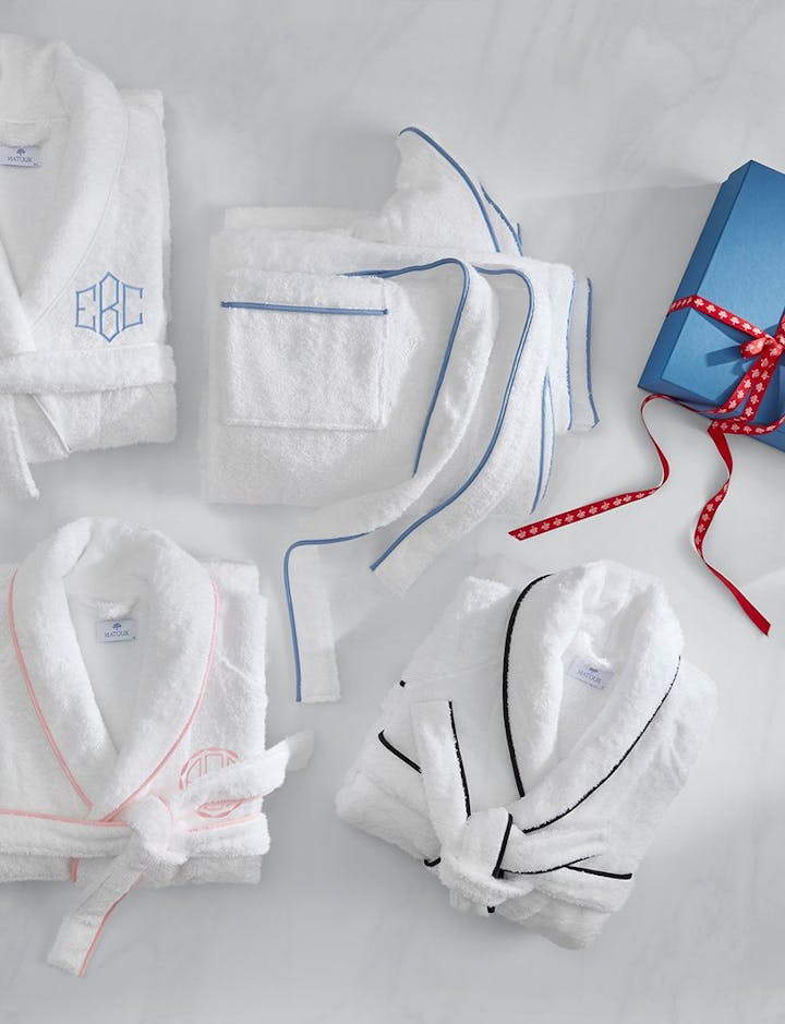 An overhead view of several Cairo robes.