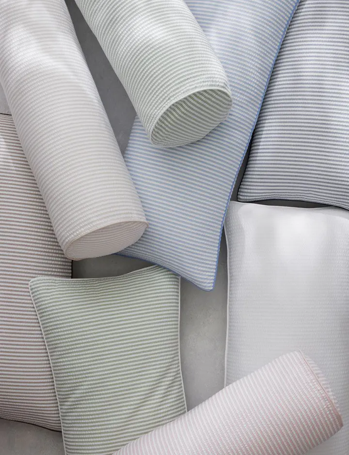 An overhead view of Matteo Lumbar and Bolster Pillows