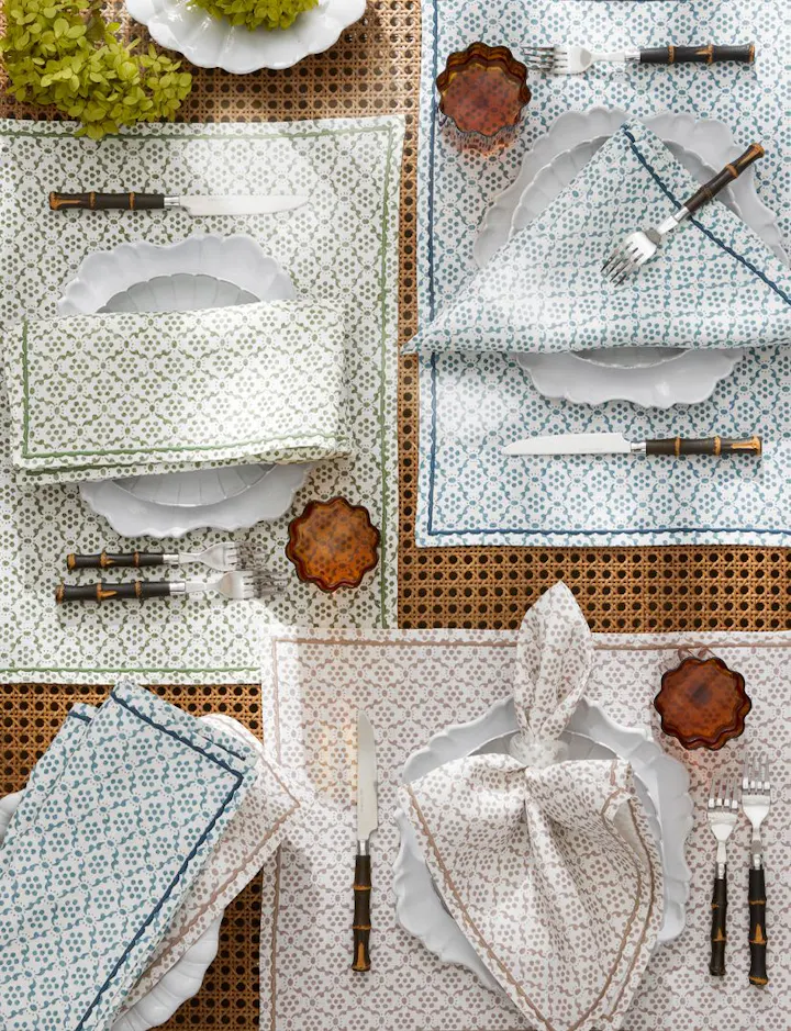 An overhead view of a Laksha Table Place Setting