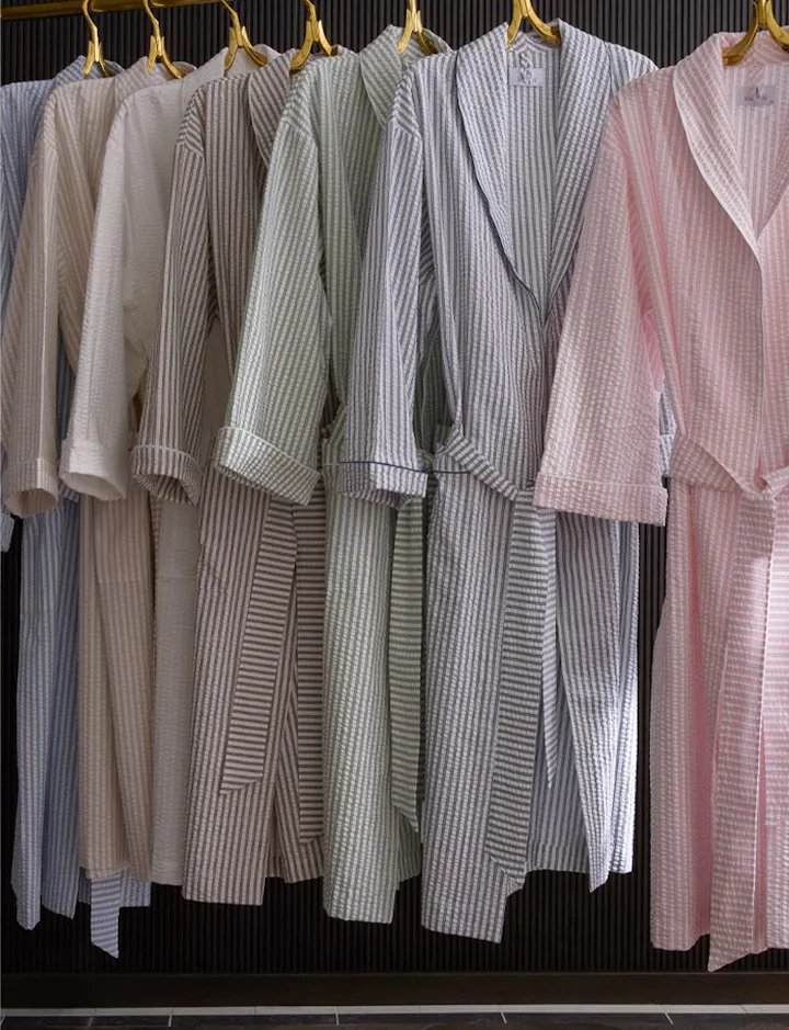 An view of hanging Matteo Robes