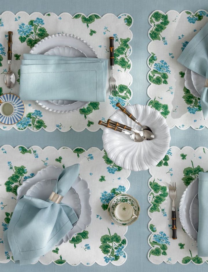 A view of Geranium table linens